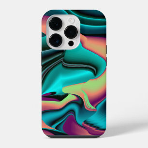 Futuristic Abstract 3D Metallic Rainbow Art iPhone 14 Pro Case