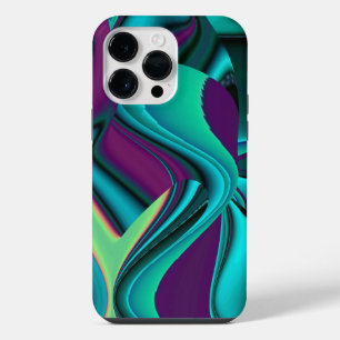 Futuristic Abstract 3D Metallic Rainbow Art iPhone 14 Pro Max Case