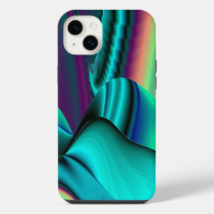 Futuristic Abstract 3D Metallic Rainbow Art iPhone 14 Plus Case