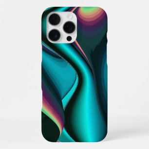 Futuristic Abstract 3D Metallic Rainbow Art iPhone 16 Pro Max Case