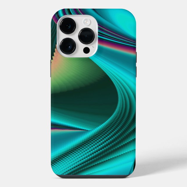 Futuristic Abstract 3D Metallic Rainbow Art iPhone Case (Back)