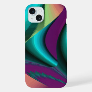 Futuristic Abstract 3D Metallic Rainbow Art iPhone 15 Plus Case