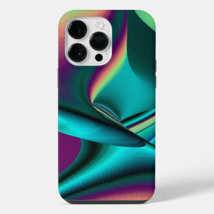 Futuristic Abstract 3D Metallic Rainbow Art iPhone 14 Pro Max Case