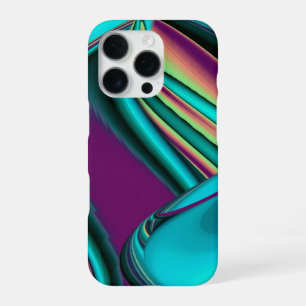 Futuristic Abstract 3D Metallic Rainbow Art iPhone 16 Pro Case