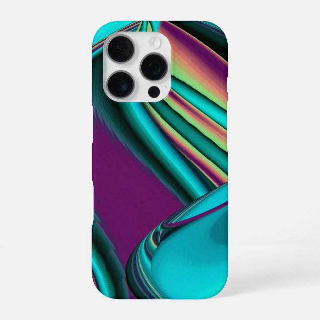 Futuristic Abstract 3D Metallic Rainbow Art iPhone Case (Back)