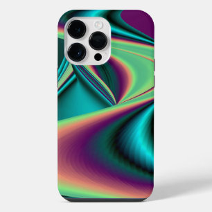 Futuristic Abstract 3D Metallic Rainbow Art iPhone 14 Pro Max Case