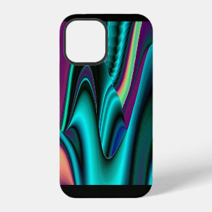 Futuristic Abstract 3D Metallic Rainbow Art iPhone 12 Case