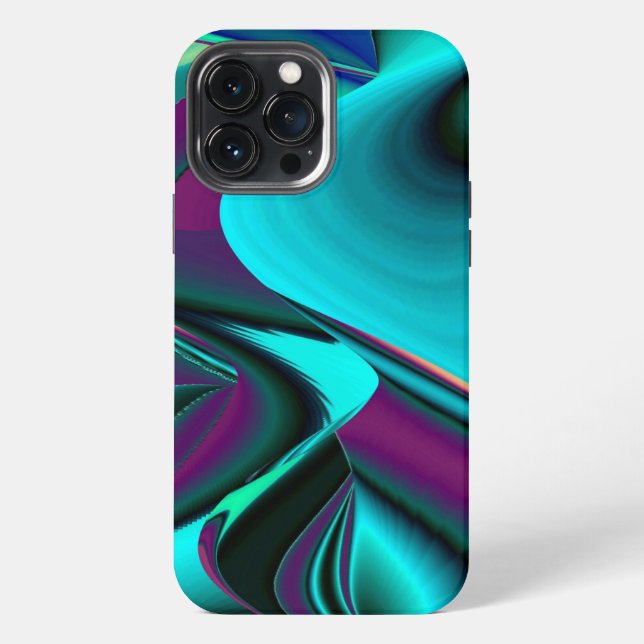 Futuristic Abstract 3D Metallic Rainbow Art iPhone Case (Back)