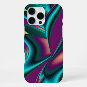 Futuristic Abstract 3D Metallic Rainbow Art iPhone 16 Pro Max Case