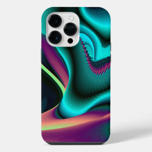 Futuristic Abstract 3D Metallic Rainbow Art iPhone 14 Pro Max Case