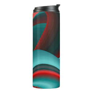 Futuristic Abstract 3D Metallic Rainbow Art Thermal Tumbler