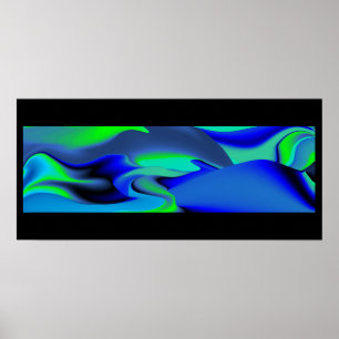 Futuristic Abstract 3D Rainbow Art Poster
