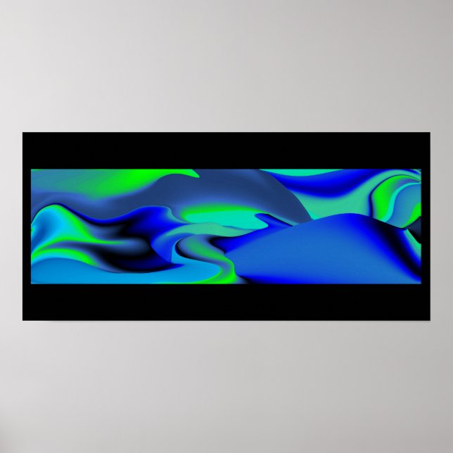 Futuristic Abstract 3D Rainbow Art Poster (Front)