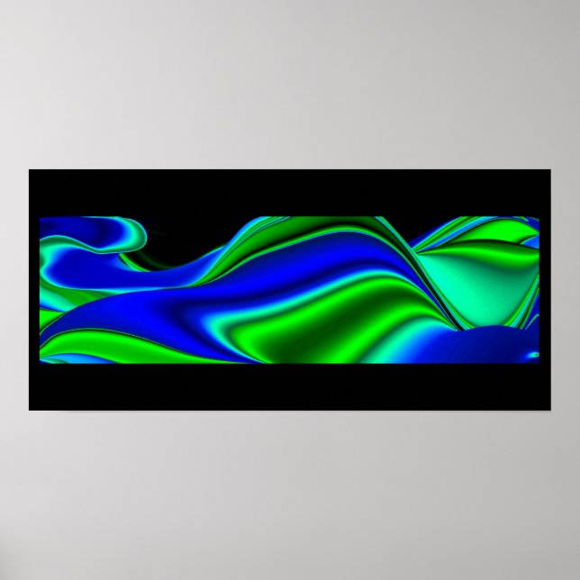 Futuristic Abstract 3D Rainbow Art Poster (Front)