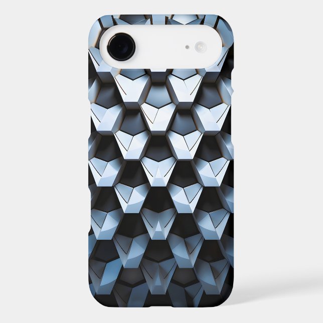Futuristic Abstract Blue Geometric Metallic  (Back)