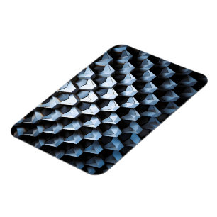 Futuristic Abstract Blue Geometric Metallic Magnet