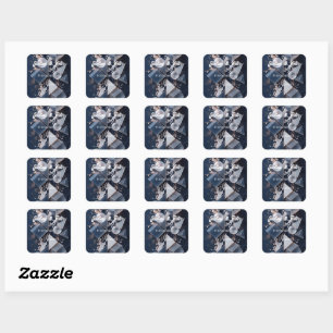 Futuristic Abstract Christmas Mosaic 3D Square Sticker
