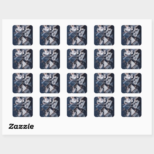 Futuristic Abstract Christmas Mosaic 3D Square Sticker (Sheet)