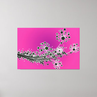 Futuristic abstract flowers-Magenta canvas print