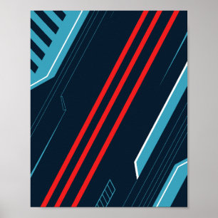 Futuristic Abstract Line Art Poster