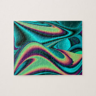 futuristic, Abstract rainbow Jigsaw Puzzle