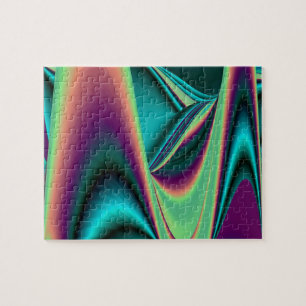 futuristic, Abstract rainbow Jigsaw Puzzle