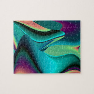 futuristic, Abstract rainbow Jigsaw Puzzle