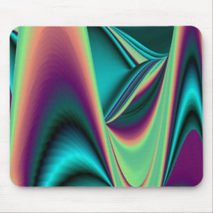 futuristic, Abstract Rainbow Mouse Mat