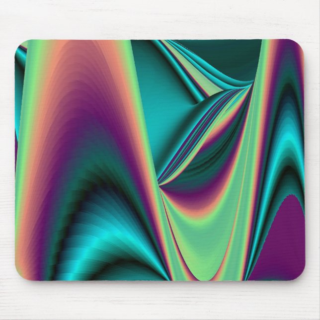 futuristic, Abstract Rainbow Mouse Mat (Front)