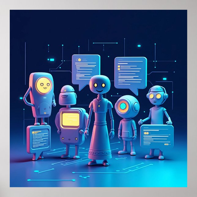"Futuristic AI Assistants  Poster (Front)