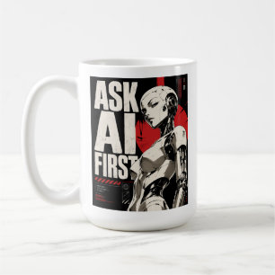 Futuristic AI Robot Humanoid Tech Design Coffee Mug