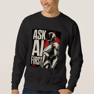 Futuristic AI Robot Humanoid Tech Design Sweatshirt