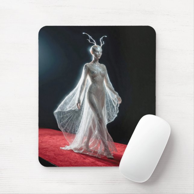 Futuristic Alien Model In Cobweb Gown Mouse Mat (With Mouse)