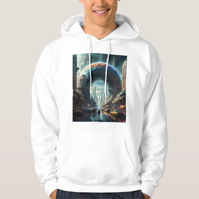 Futuristic Alien Planet Portal with Magic Gate Hoo Hoodie (Front)