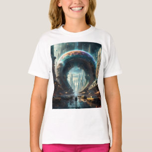 Futuristic Alien Planet Portal with Magic Gate T-Shirt