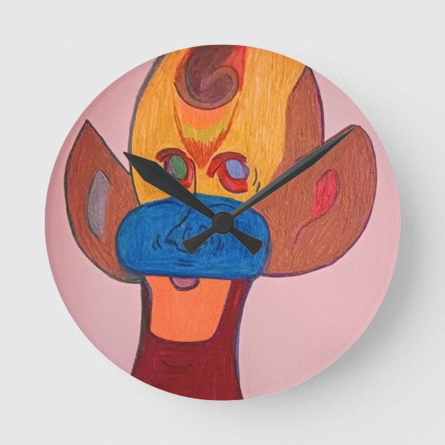 Futuristic Animal Art Wall Clock (Front)