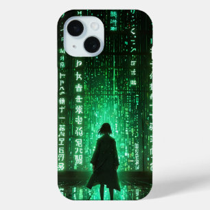 Futuristic anime iPhone 15 case