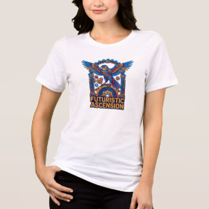 Futuristic Ascension Cybernetic Falcon Graphic T-S Tri-Blend Shirt