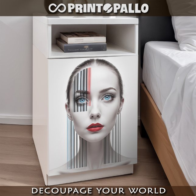 Futuristic bar coded woman  tissue paper (Creator Uploaded)