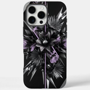 Futuristic Black Floral Phone Case
