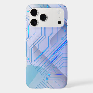 Futuristic Blue Tech Circuit Phone Case