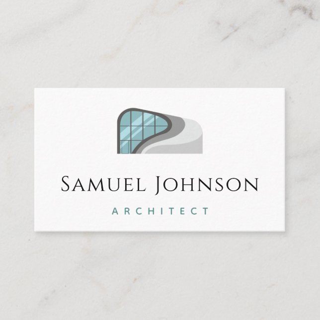 Futuristic Building Modern Architect Minimalist  Business Card (Front)