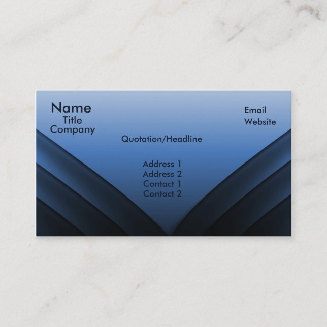 Futuristic Business Card, Blue Card (Front)