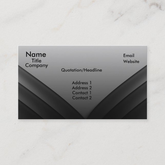 Futuristic Business Card, Grey Business Card (Front)