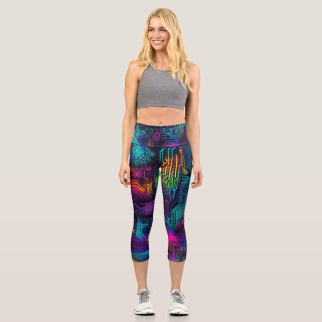 Futuristic Capri Leggings (Front)