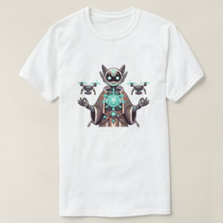 Futuristic Cat Robot T-Shirt Designs