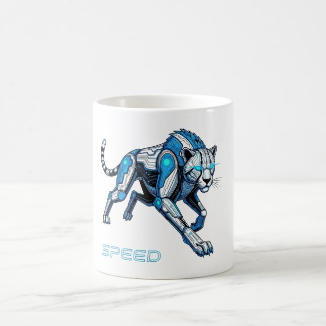 Futuristic Cheetah Coffee Mug (Center)