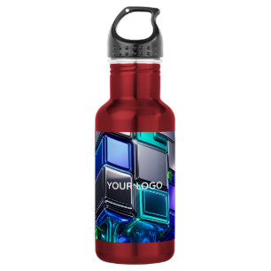 Futuristic Chrome Puzzle Cube 532 Ml Water Bottle