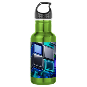 Futuristic Chrome Puzzle Cube 532 Ml Water Bottle