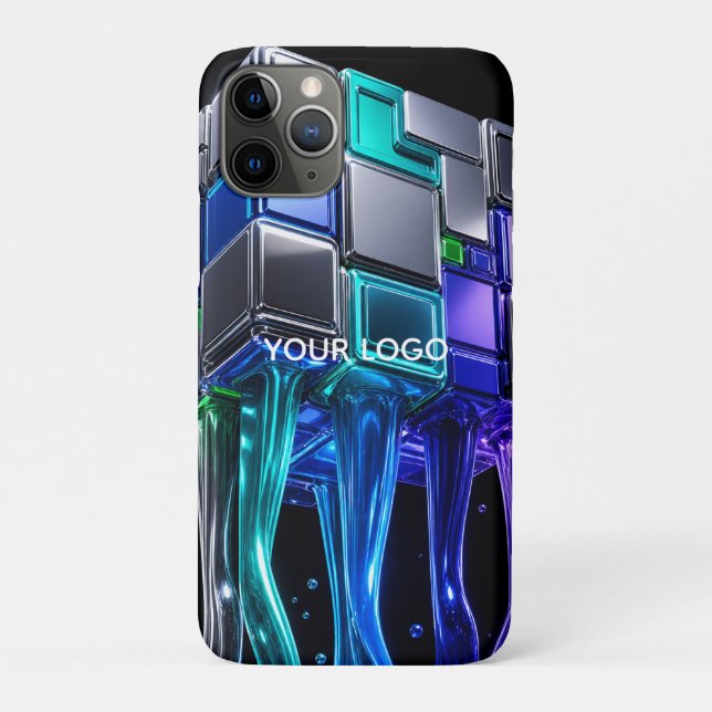 Futuristic Chrome Puzzle Cube  Case-Mate iPhone Case (Back)